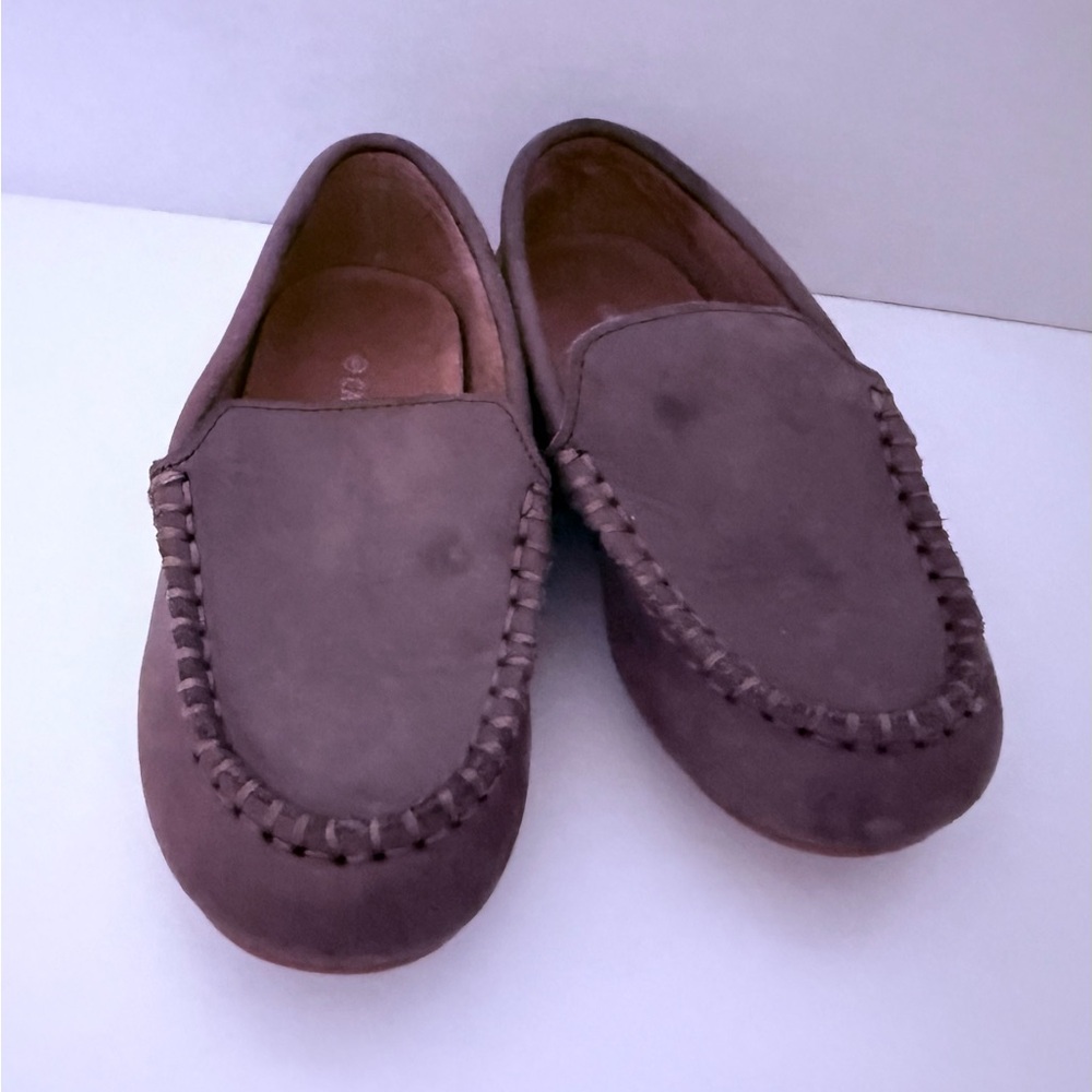 Kids Brown Suede Slip-On Loafers